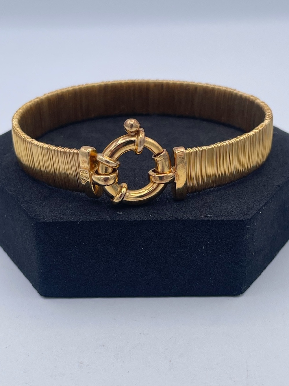 Veronese 18K Gold Vermeil 925 Sterling Silver Wrapped Bracelet Italy 23.5g/ 7.5”